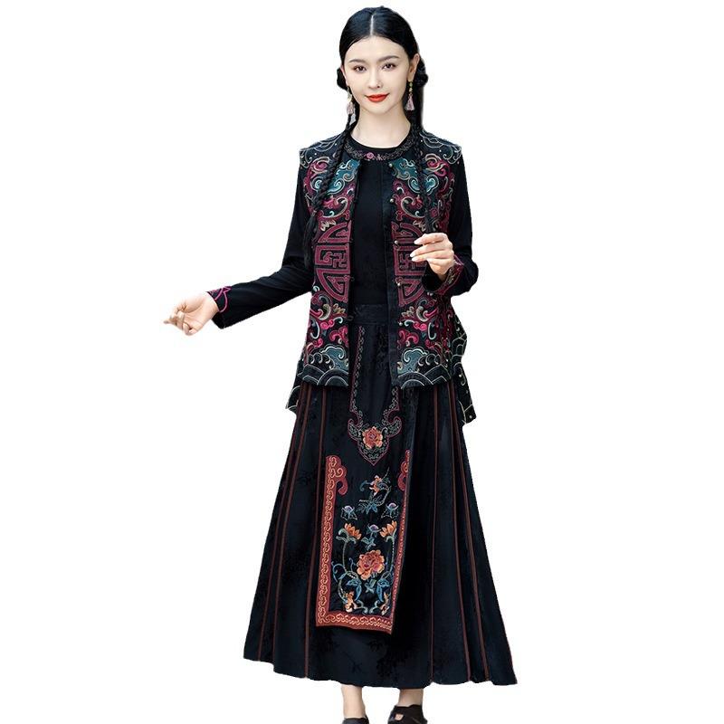 Ethnic Style Women's Sleeveless Embroidered Vest Jacket