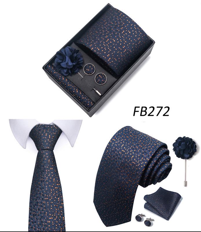 Herren Formale 8cm Krawatte Sechsteiliges Geschenkbox-Set für Bräutigam und Geschäftliche Anlässe