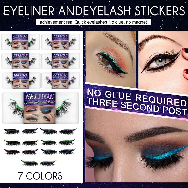 Buy Eyeliner & Eyelash Stickers Reusable Glitter Eyeliner Fake