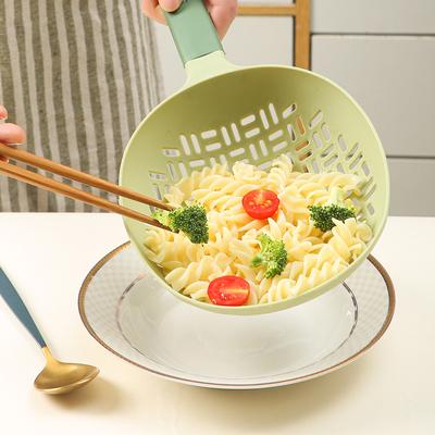 Silicone Big Colander Kitchen Nylon Long Handle Integrated  Mein Spoon Dumpling Wonton High Temperature Resistant Drain Colander