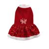 Autumn Winter Pet Plush Dress Christmas Dog Glitter Dress Small Teddy Dress Cat Clothes Dog Dresses for Small Dogs Puppy