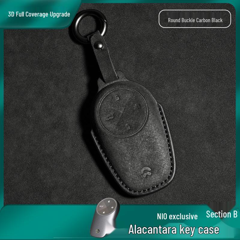 Nio Schlüsselhülle: Kompatibel mit ET5, ET7, ES6, ES7, ES8, EC6 - Nubuk Auto Schlüsselhülle mit Schnalle