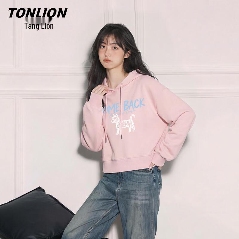 TonLion Women s Cropped Hooded Sweatshirt L