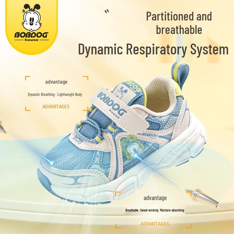 Babudou Kids' 2023 Autumn Mesh Breathable Velcro Toddler Sports Shoes