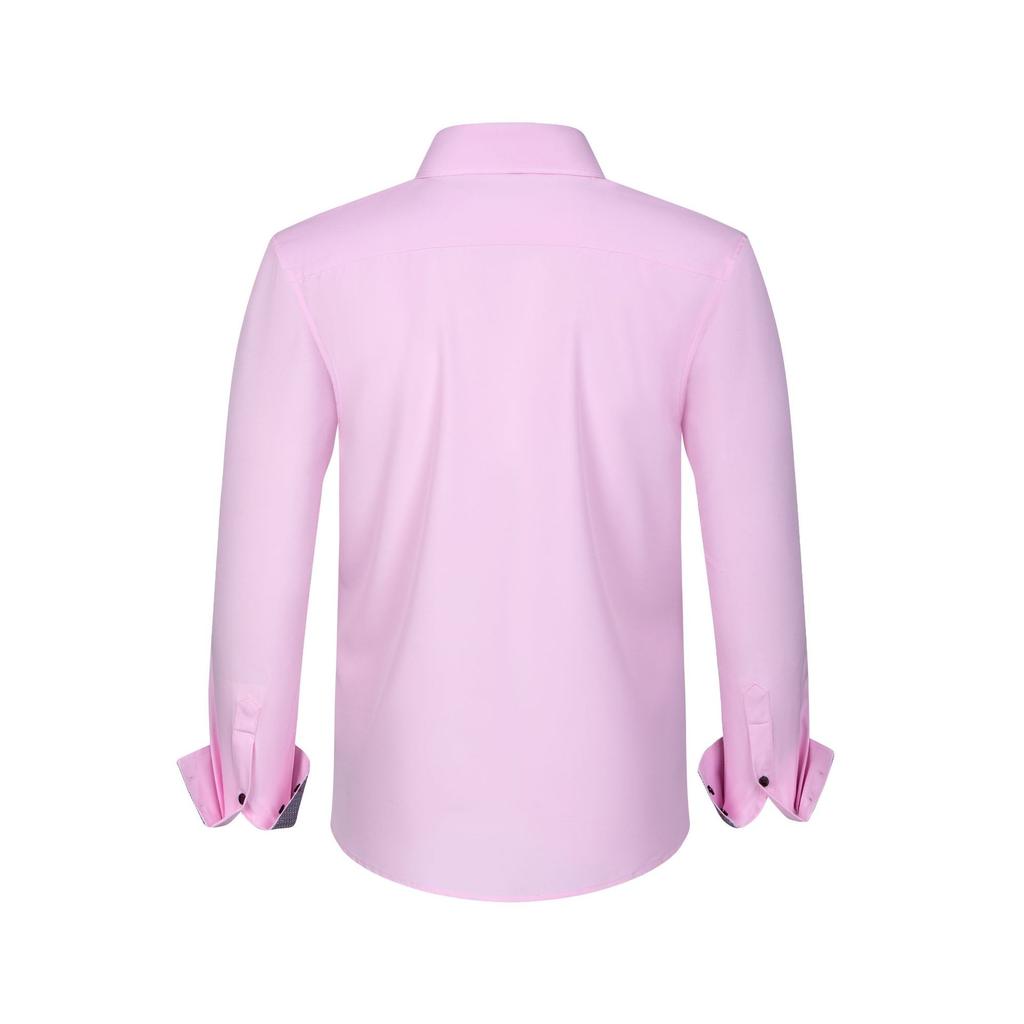 Men's Fashion Spring and Summer Top Patchwork T-shirt Long Sleeve Turn Down Collar Shirt