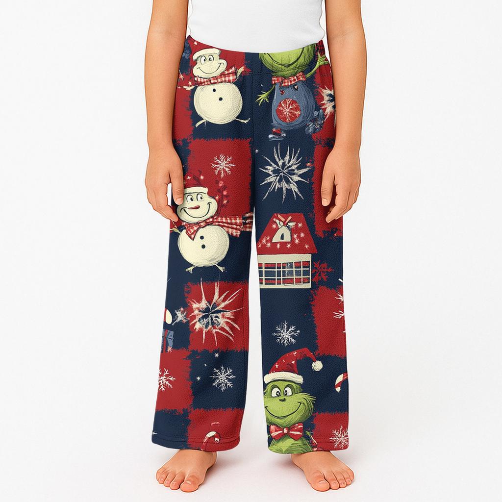 Children's Winter Pants Full Length Long Trousers Printed Pants