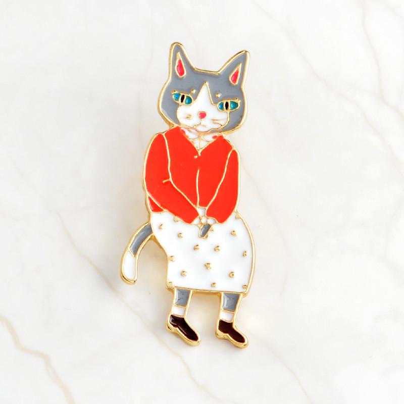QIHE JEWELRY Pins and Brooches Rabbit/Fox/Cat Couple Enamel Pin Badges Hat Backpack Accessories Lovers Jewelry Gift for