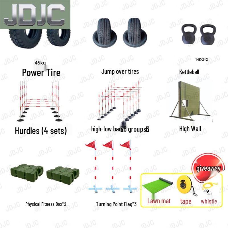 JDJC 400M Combined Obstacle Outdoor Training Equipment Set