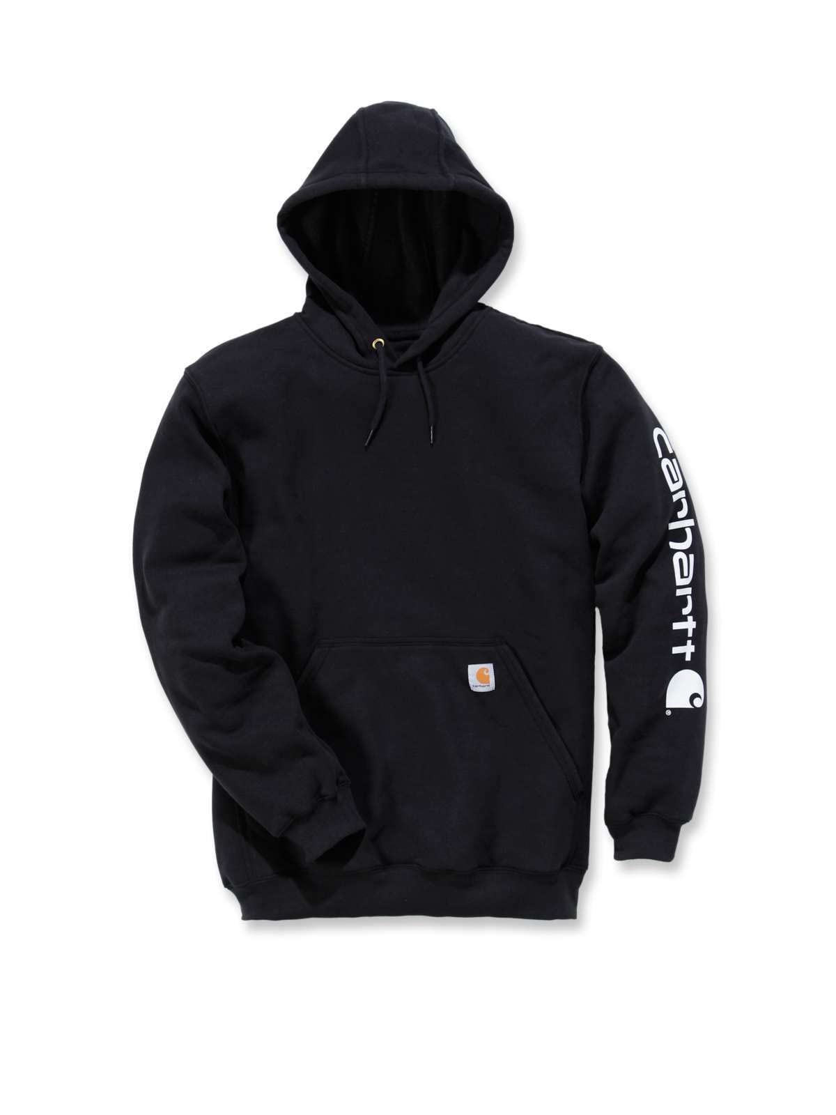 Hoodie Sweatshirt Pullover Hoodie Sleeve Logo Print Fleece Lined Top M BLACK [Carhartt] Men s [k288] [Item] чёрный