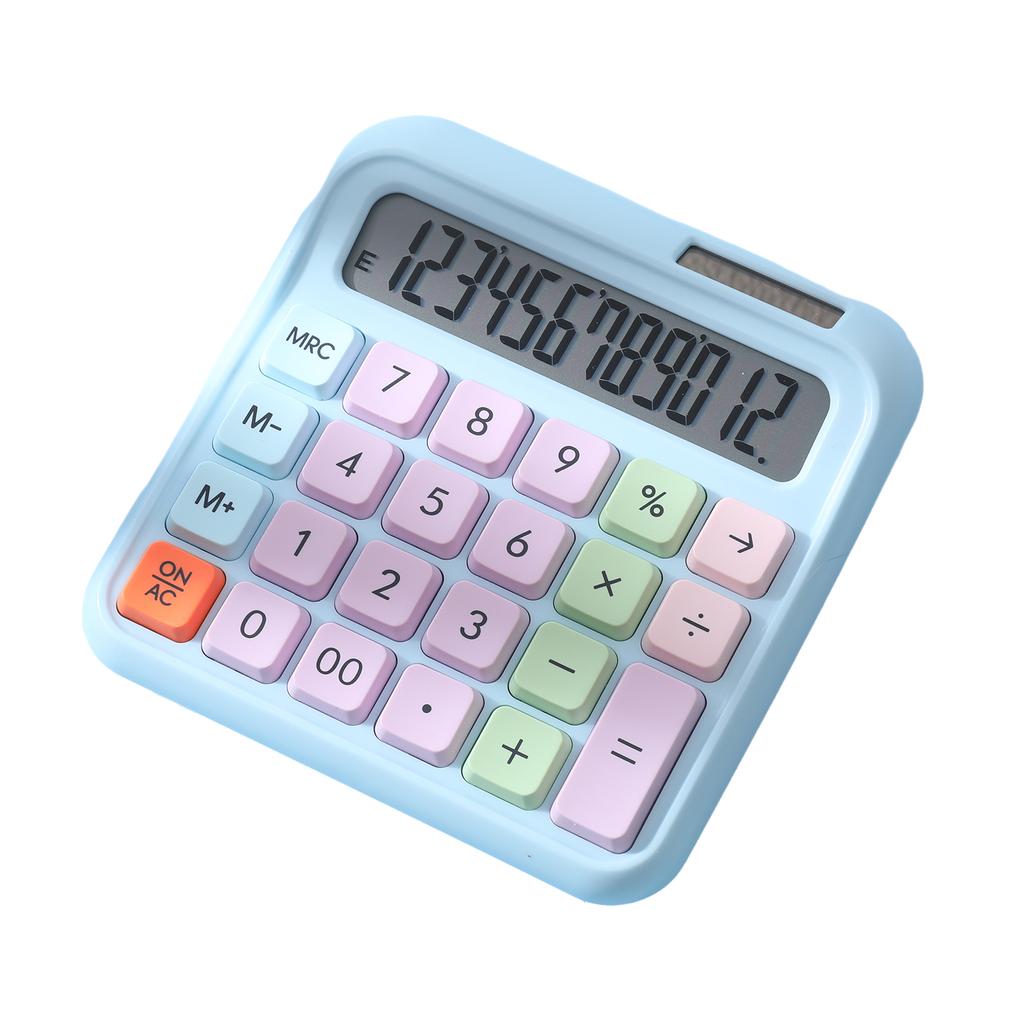 Desktop Calculator 12 Digit Large and LCD Display Big Button Calculators Solar Power and Battery Operated Suitable for Office