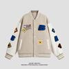 Spring Autumn Men Women Patchwork Baseball Couples Coats Harajuku High Street American Style Embroidery Flight Stand Collar softshell Jacket