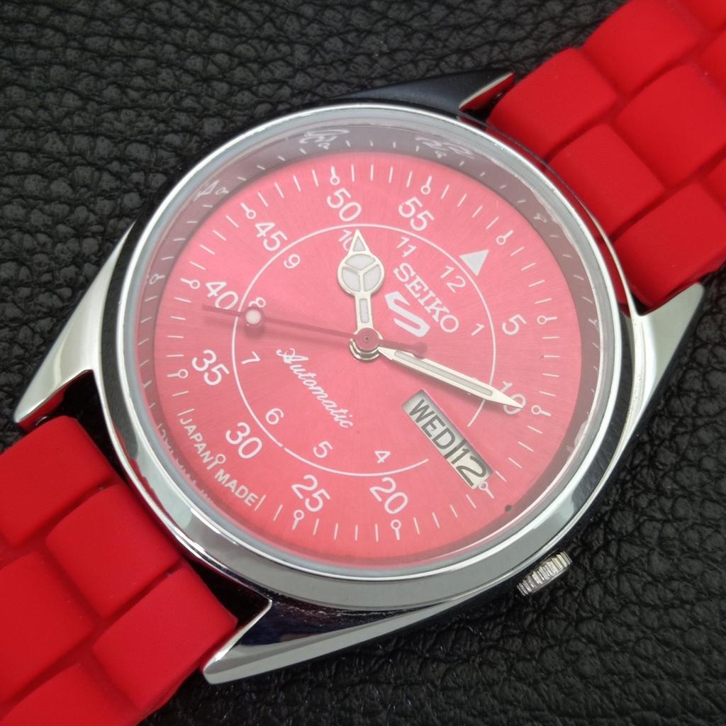 REFURBISHED SEIKO 5 AUTOMATIC 6309A JAPAN MENS VINTAGE RED DIAL WATCH A442324-1