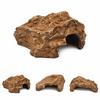 Odorless Reptile Hide Cave Flat Base Hideout Decor Decorative Natural Rock Design  Pet Enclosure