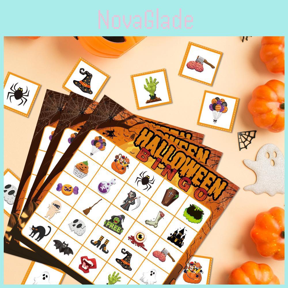 Halloween Party Bingo Game Set With Sticker Call Cards For Family Fun And Decorations