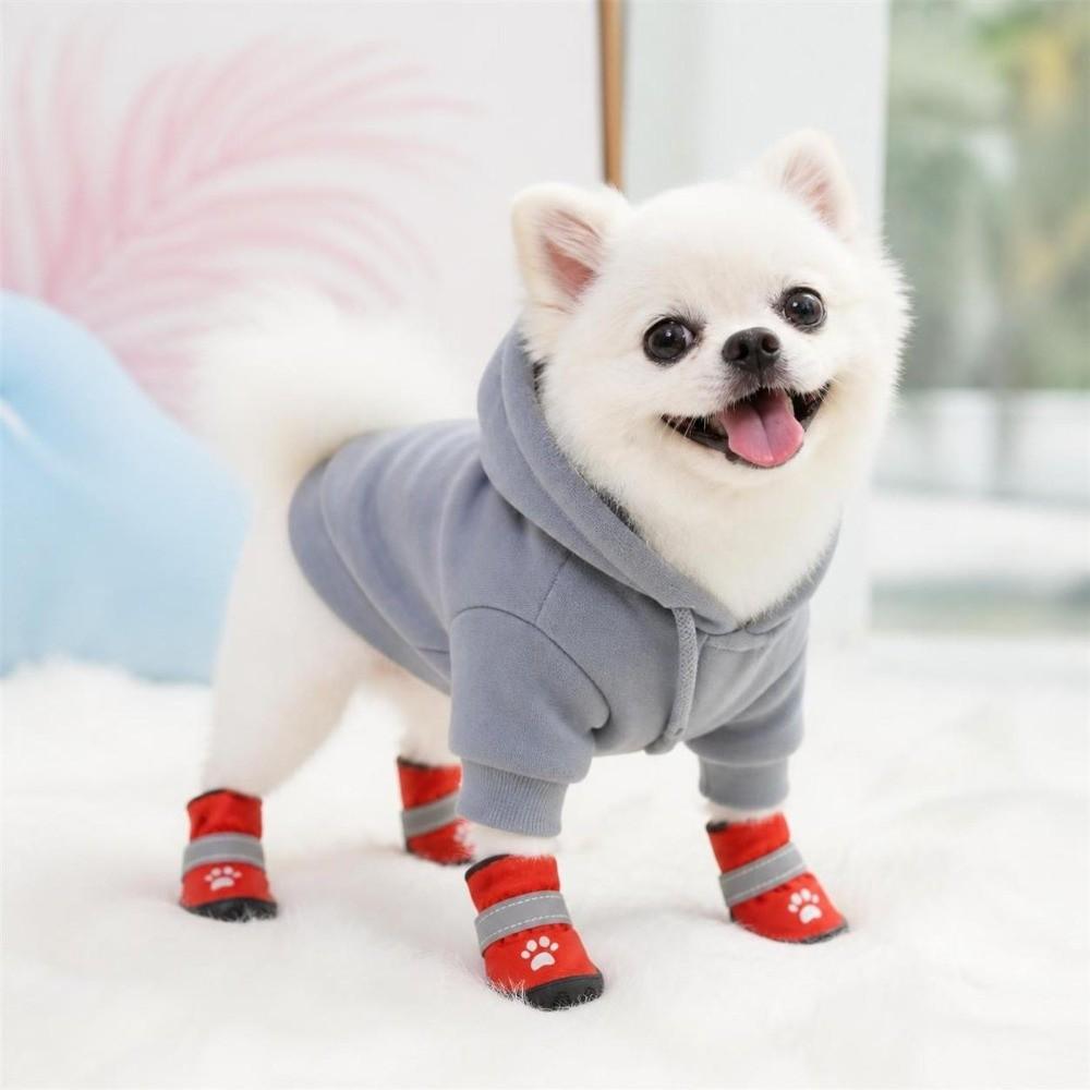 4Pcs Anti-Slip Dog Shoes Waterproof Dog Footwear Fashion Pet Boots Puppy