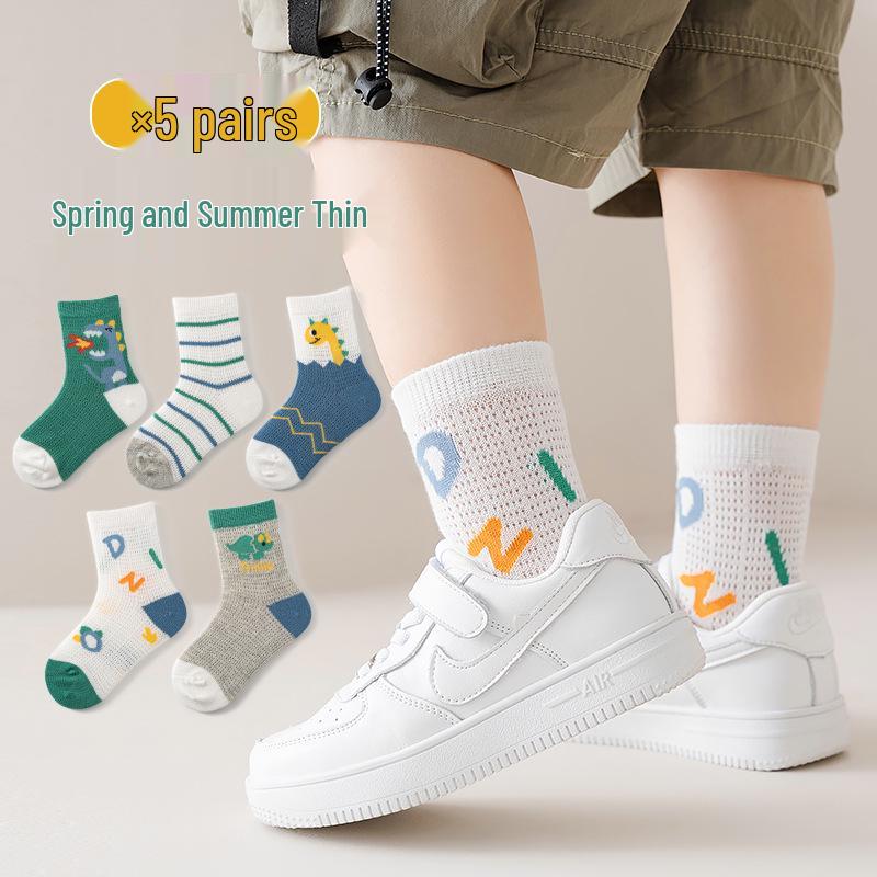 

Детские летние хлопковые носки-сетка до середины икры – дышащие для мальчиков, девочек и младенцев 1-3 Years (15-22 Shoe Size)