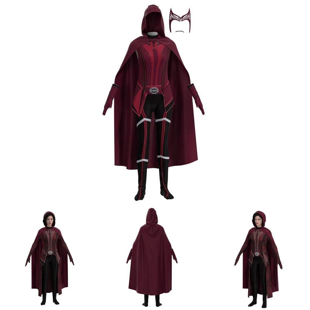 Ous Scarlett Witch Role Play Costume For Adult Children Jumpsuit Headdress And Cloak Included