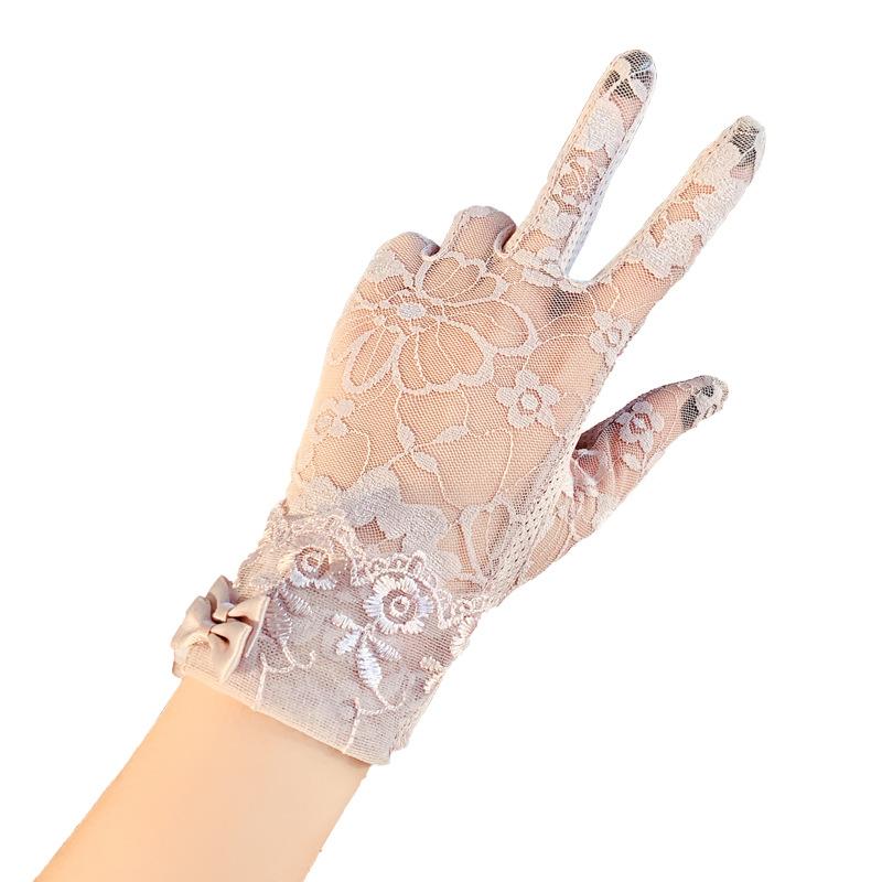 Gloves womens thin sunscreen cycling non-slip breathable short summer spring and autumn touch screen