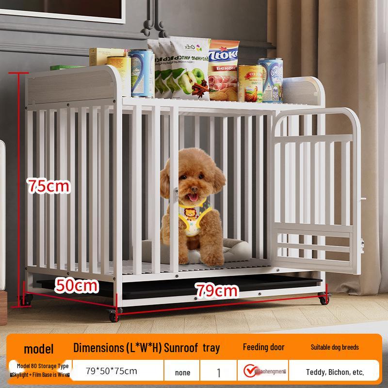 

Indoor Heavy-Duty Wire Dog Cage for Small and Medium Breeds