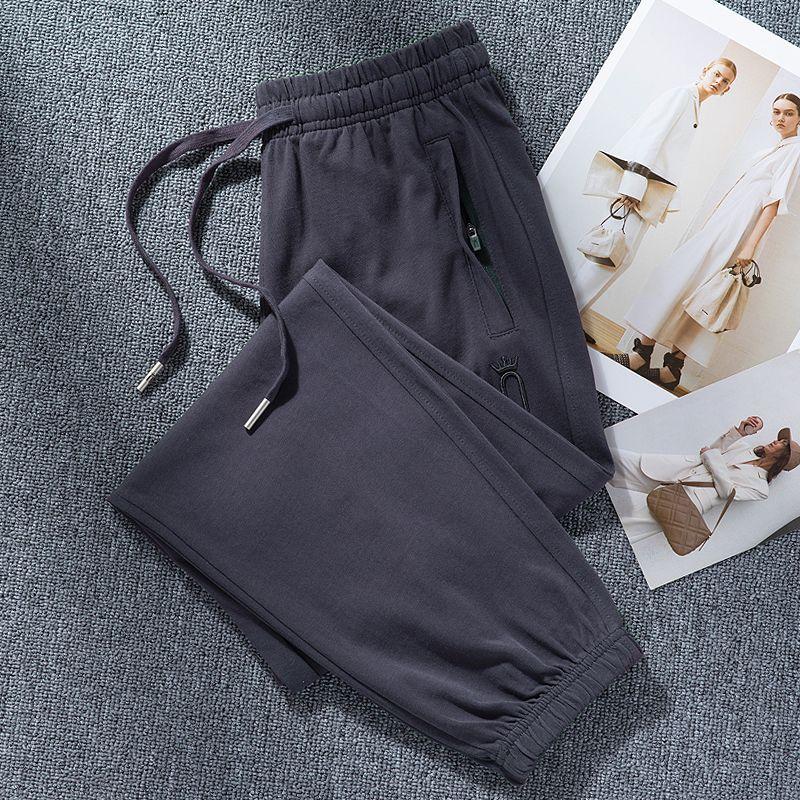 Cotton Thin Style in Beige Small Oversized Track Pants