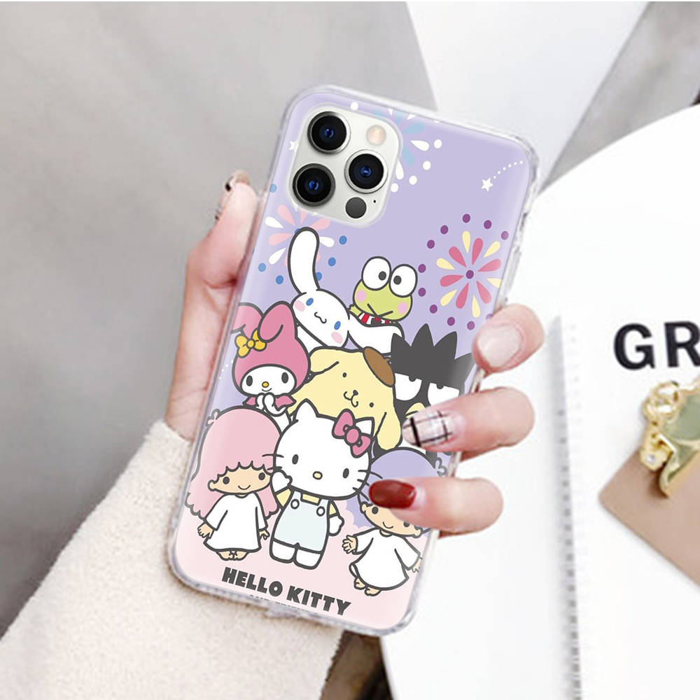 JZ6 Sanrio Cartoon Transparent Case for Samsung A04 A14 A23 M33 M53 Realme 10 9 C35 C55 VIVO Y02 X80 Infinix Hot 30 Note 11 Tecno Spark 8P Pro