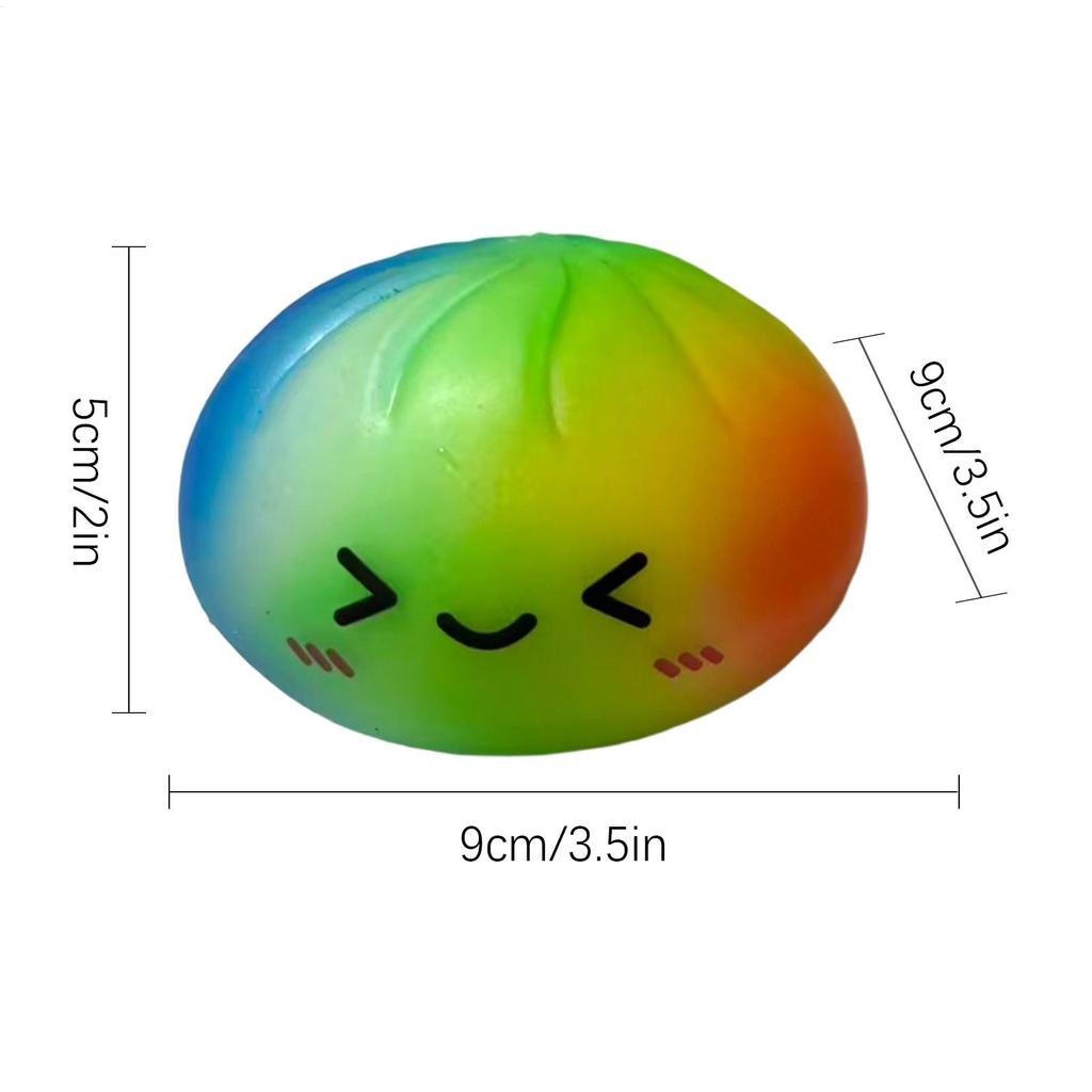 Colorful Cartoon Buns Anti Anxiety Toy Simulation Food Squishes Squeezable Toys Low Rebound Anxiety-relieving Toy