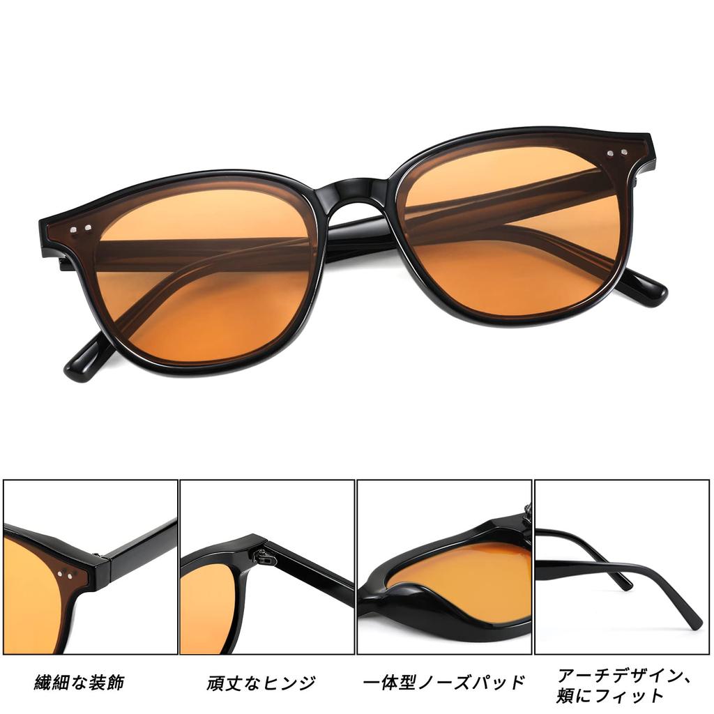 [FEISEDY] Men's Boston-style sunglasses, Korean style, sheer, UV-cut, round shape, popular sunglasses for women, fashion, golf, B1053