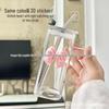 INS Stil Schmetterlingsbecher: Hohes Borosilikatglas, Transparentes quadratisches Design mit Griff & Strohhalm, Temperaturbeständig für Frauen.
