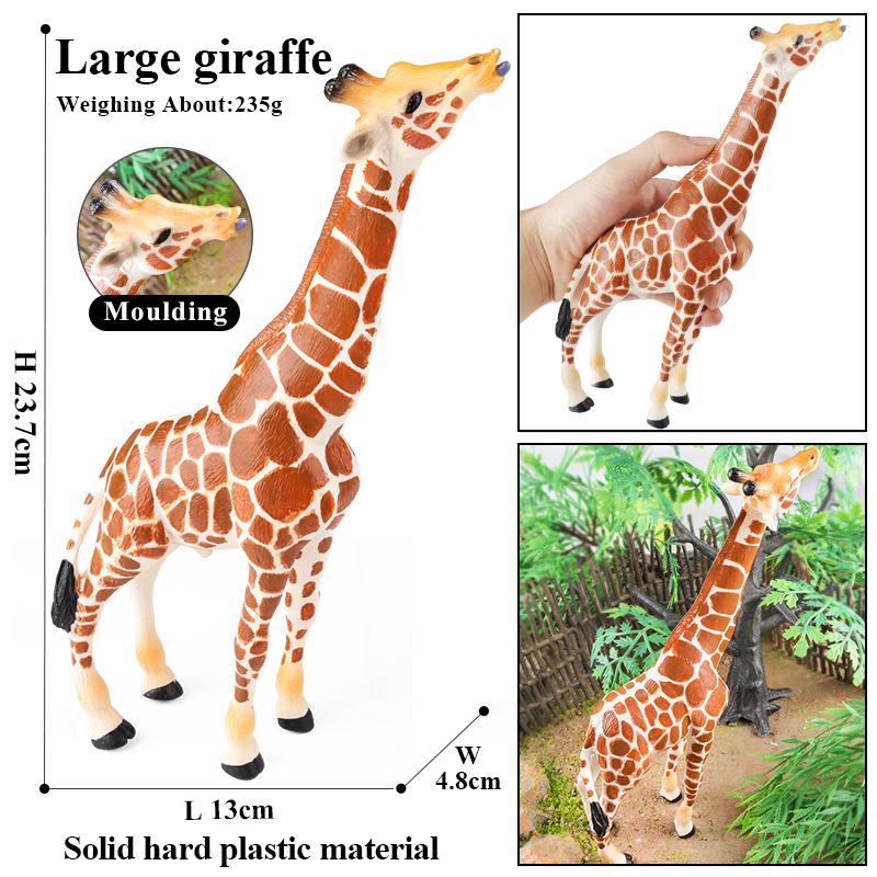 Oenux Zoo Afrika Wildtier Giraffe Simulationsmodell Actionfiguren PVC Pädagogisch Niedliches Spielzeug für Kinder