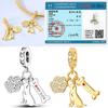 Original Kupfer Goldene Haustiere Charms Perle Buntes Zirkonium Klee Engel Herz Dangle Passend Armband DIY Schmuck Geschenk