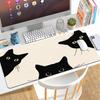 Rubber Black Cat Mouse Pad Extra Large Desk Pad Cute Computer Desk Mat  for Office and Home