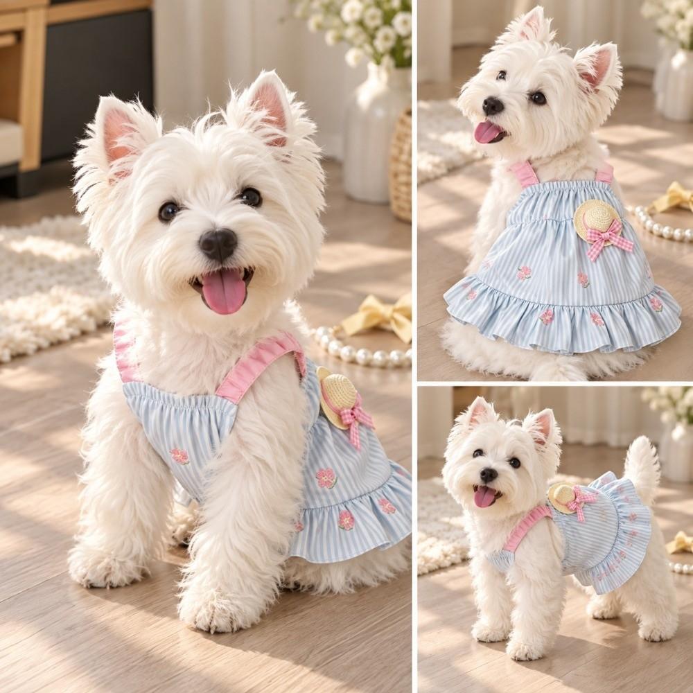 Breathable Cat Dog Dress Sleeveless Cat Dog Outfit Fashion Pet Sundress  Pet Supplies