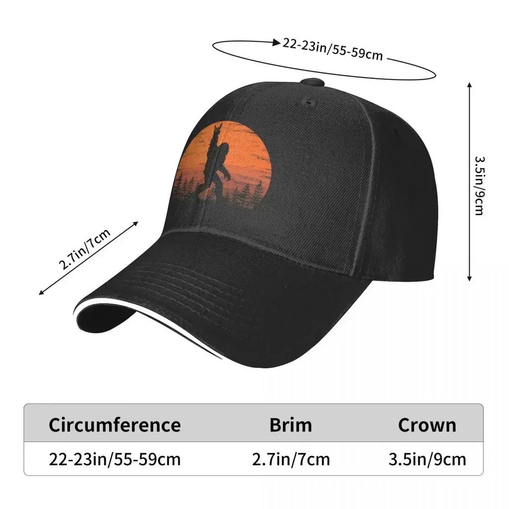 Funny Retro Bigfoot Rock Roll Shirt Forest Sasquatch Believers Birthday Cap Casual Baseball Caps Adjustable Hat Baseball Hats
