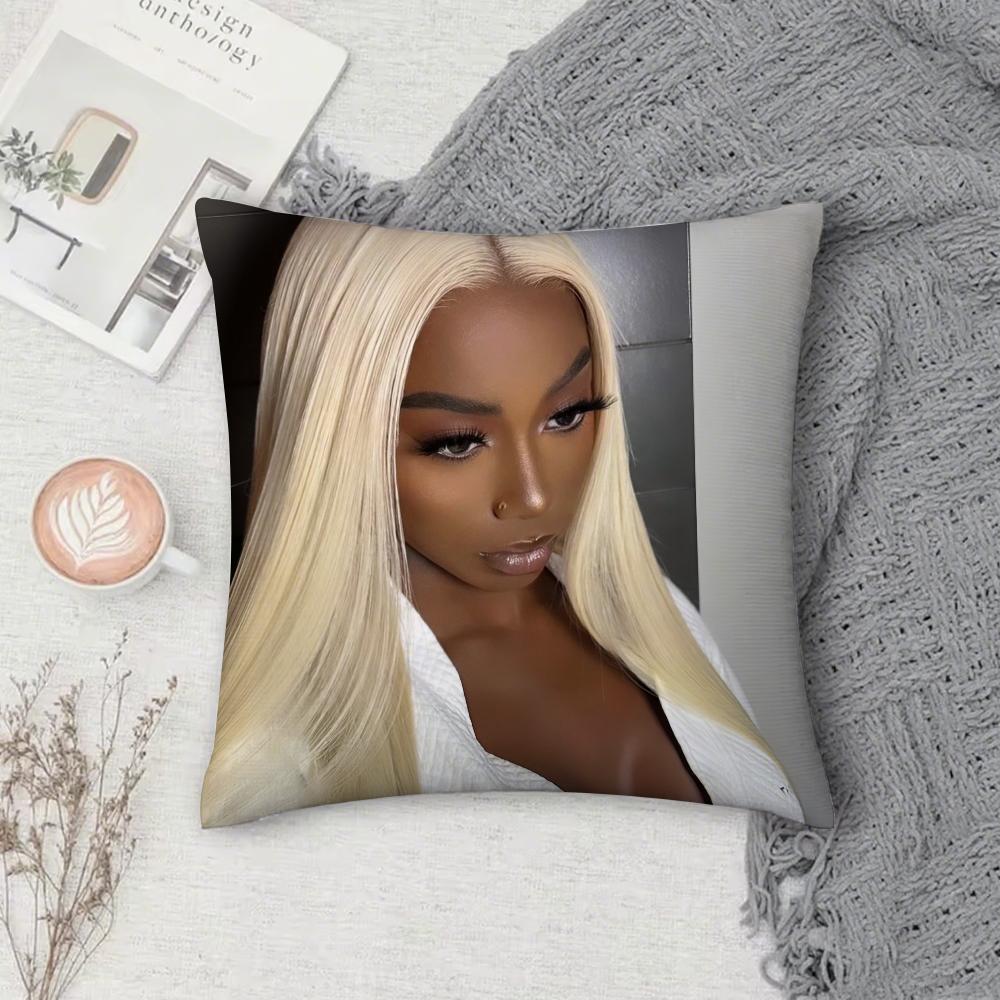 Rapper F-Flo Milli Fine Ho Stay Pillow Case Square Double-Sided Printing Short Plush Sofa Cushion Cover Bedroom Pillow
