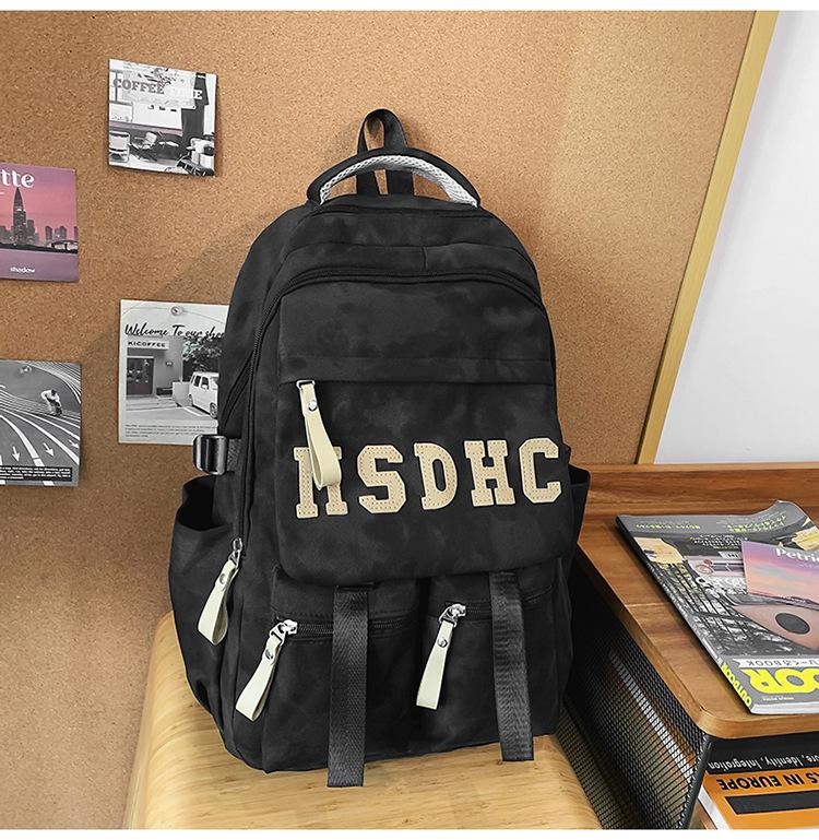 Simple backpack, large capacity, junior high school, high school student schoolbag, male and female versatile leisure travel, computer backpack