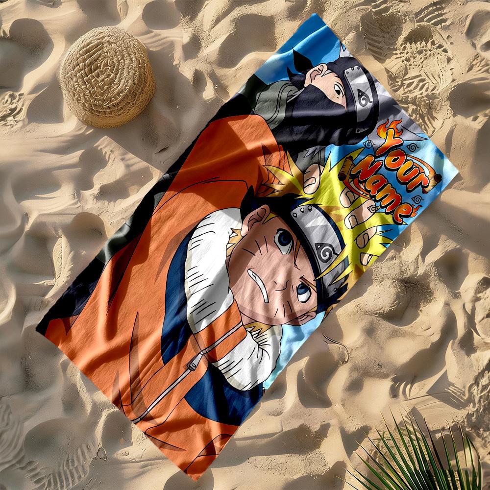 Naruto Character Customizable Name Beach Towel Super Soft Microfiber Quickdry Fabric Suitable for Sports Travel Swimming Yoga Bathroom Beach And Pool