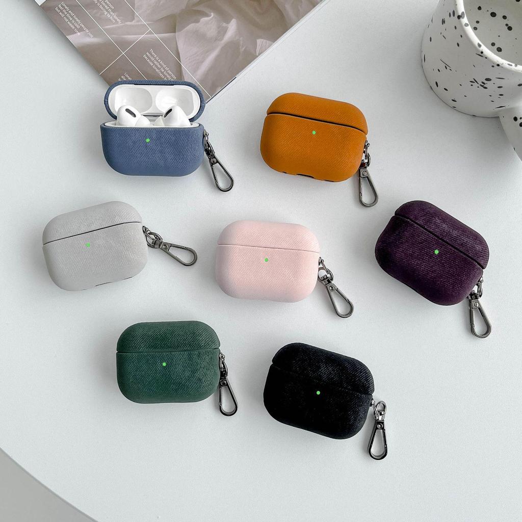 Velvet Texture Protective Hard Case for Apple AirPods Pro 2nd/3rd/4th Gen Bluetooth Earphones.