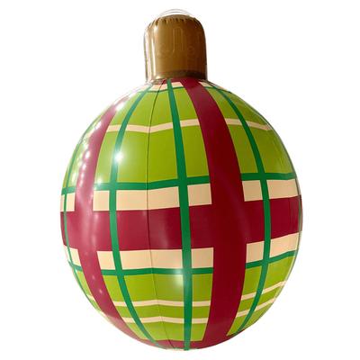 24 Inch Giant Inflatable Christmas Ball Large Outdoor Decorated Ball Outdoor Christmas Decorations Holiday Yard Lawn Porch Decor