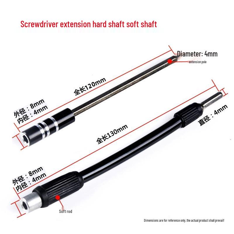 Multi-functional Screwdriver Set with Extended Soft & Hard Rods