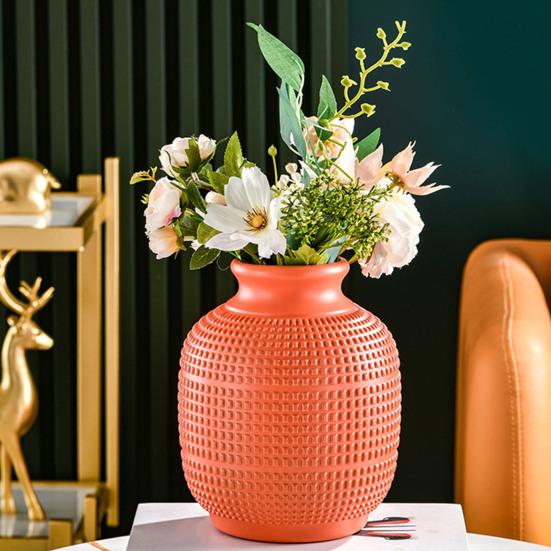 Plastic Flower Vase Indoor Outdoor Modern Real Dried Flower Holder Floral Arrangement