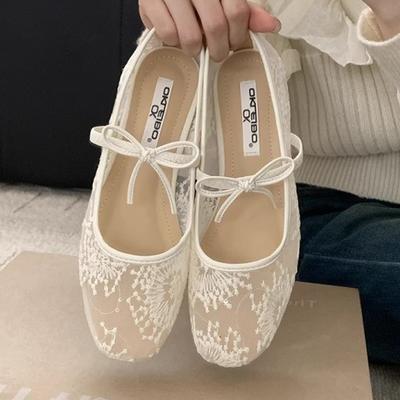 Flats Women Loafers Shoes Mesh Lace Elegant Sandals Fashion Dress Lolita Woman Shoes Trend Designer Femme Zapatillas