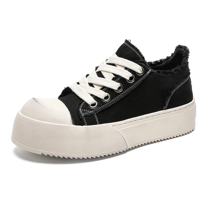 

Fashion Fashion Men New Retro Board Shoes Outdoor Thick Bottom Vulcanized Walking Shoes Comfy Casual Youth Versatile Designer Derby Shoe 49 чёрный