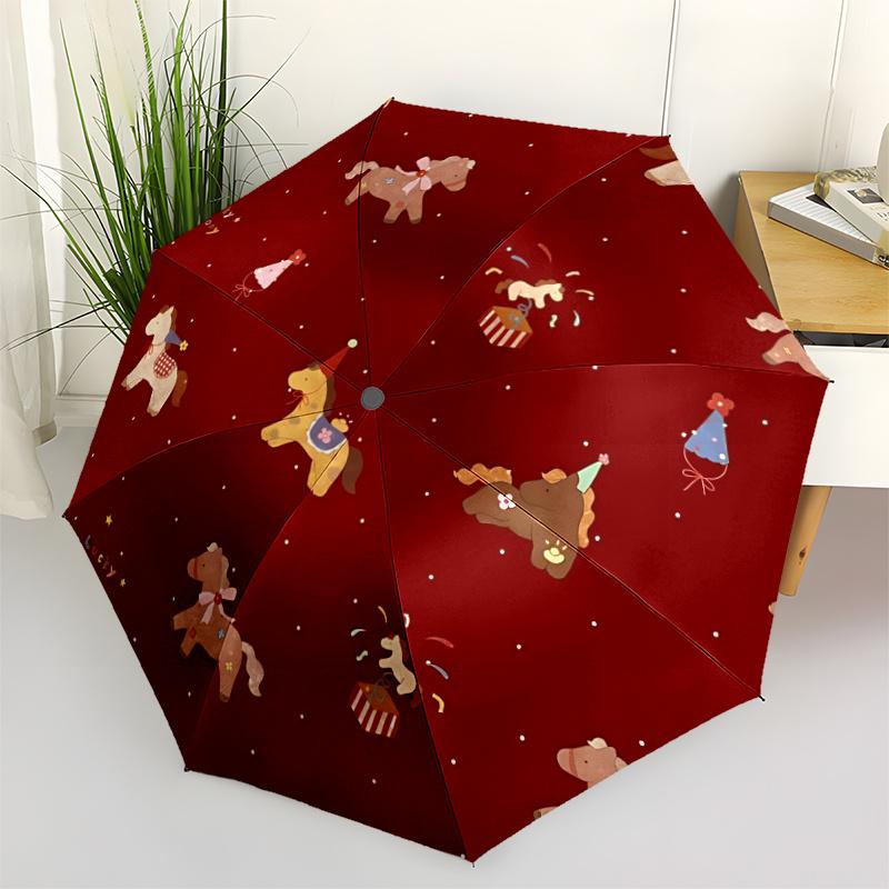 1pc Lucky Pony Party Umbrella That Opens  Closes Automatically  Perfect Gift with a Convenient Folding Mechanism 66