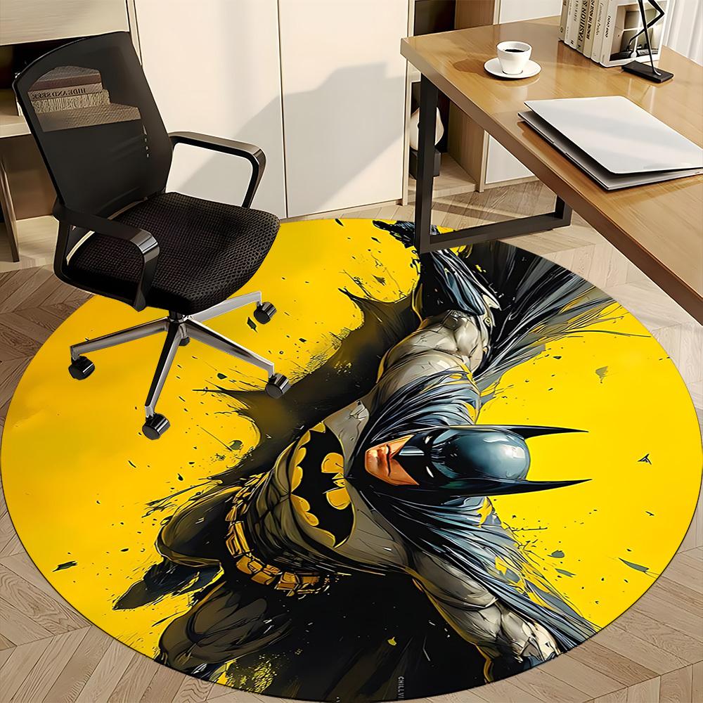 1pc Batman Mask Office Round Area Rug, Under Office Chairs Bedroom Living Room Home Decor, Room Deco, Available In Various Sizes