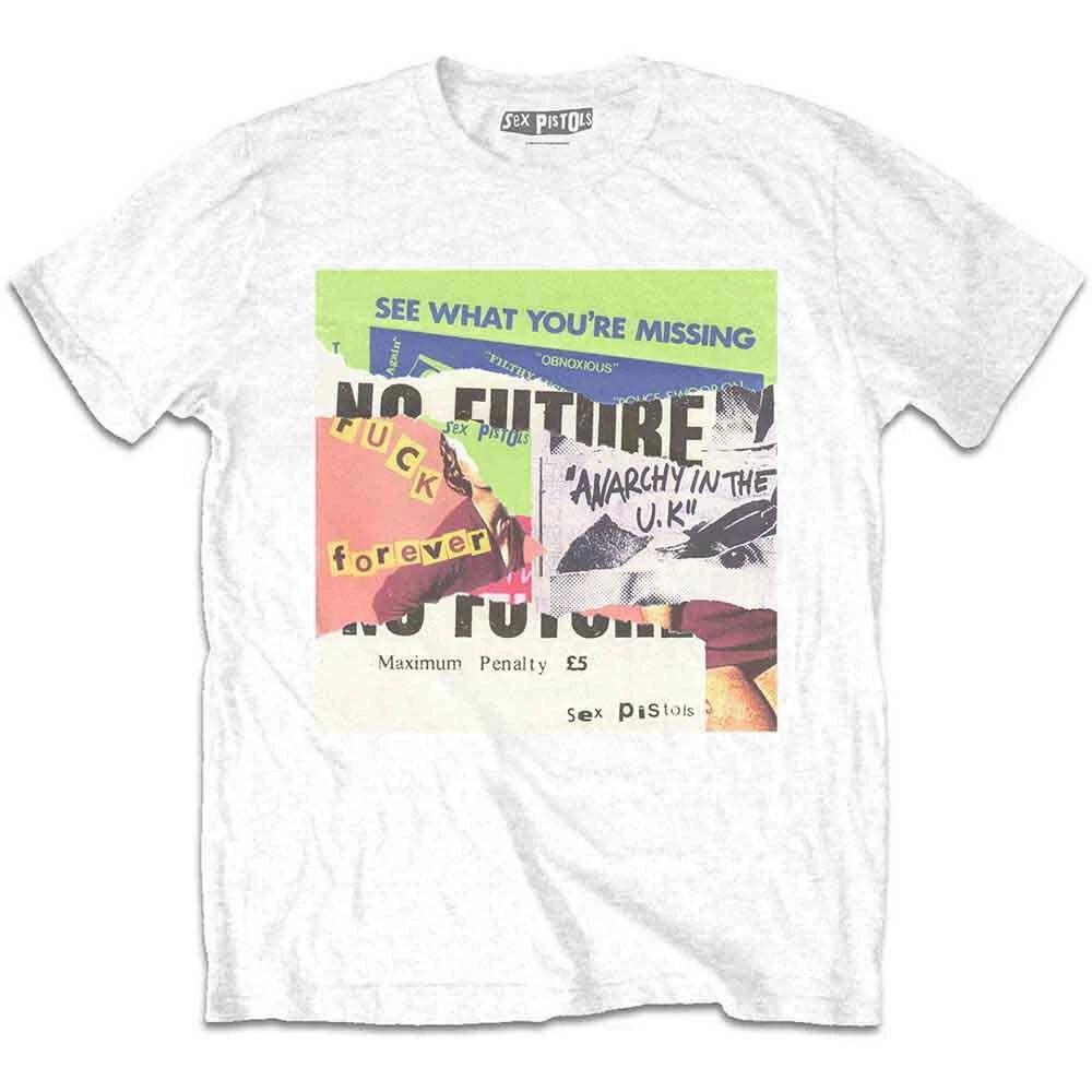 The Sex Pistols Collage T-Shirt White New 2XL