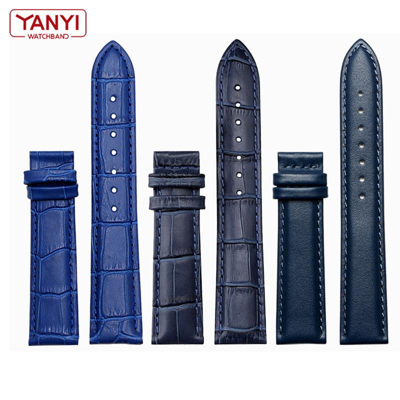 Bracelet en cuir véritable de couleur bleue pour bracelet de montre Citizen Rossini 14 16 18 20 mm 21 m 22 mm 23 mm en gros