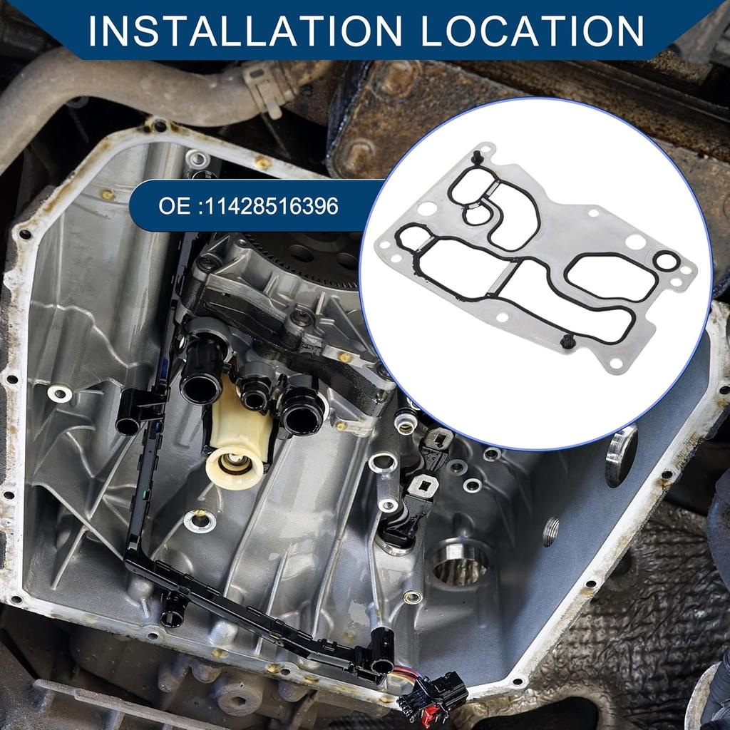 No.11428516396 Transmission Oil Pan Gasket for BMW 328d XDrive 2014-2018, for BMW 328d 2014-2018/Engine Oil Filter Housing Gasket/Durable/1 Pcs
