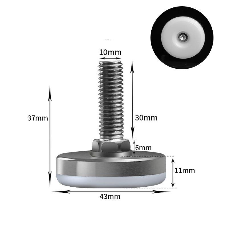 Stainless Steel Adjustable Furniture Feet Nylon Base Levelers, for Sofa, Table, Chair, Cabinet, Workbench of Leveling Feet