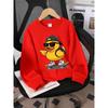 European sizes Crewneck Sweatshirt for Kids Featuring a Skateboard Duck Design, Suitable for Urban Style.Perfect for Both Sports And Casual Wear.