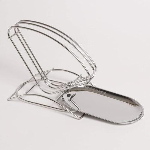 Stylish Stainless Steel Cutting Board Stand with Drain Tray, Perfect for Kitchen Storage, Made In Tsubame-Sanjo, Japan (MJ-H-5648)